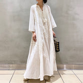 Retro style A-line skirt for women  summer new Japanese style lady temperament loose lace dress for women